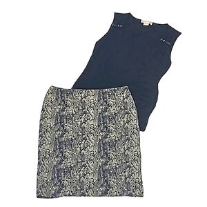 Talbots Straight Reptile Print Skirt Back Zip Snake Skin Above Knee Alligator